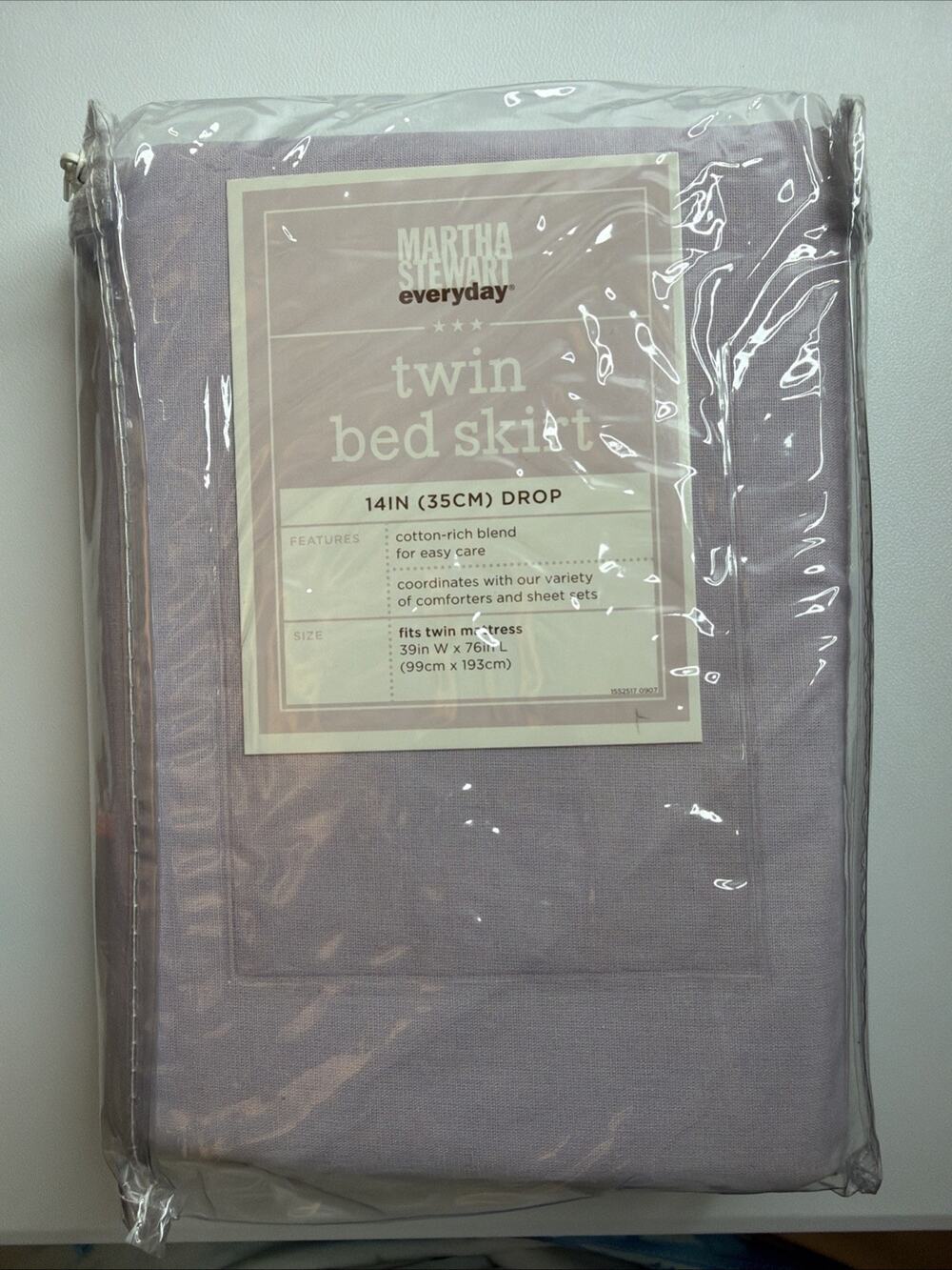 Martha Stewart Twin Bed Skirt Everyday 14" Drop Purple Pansy Solid 2007 KMART